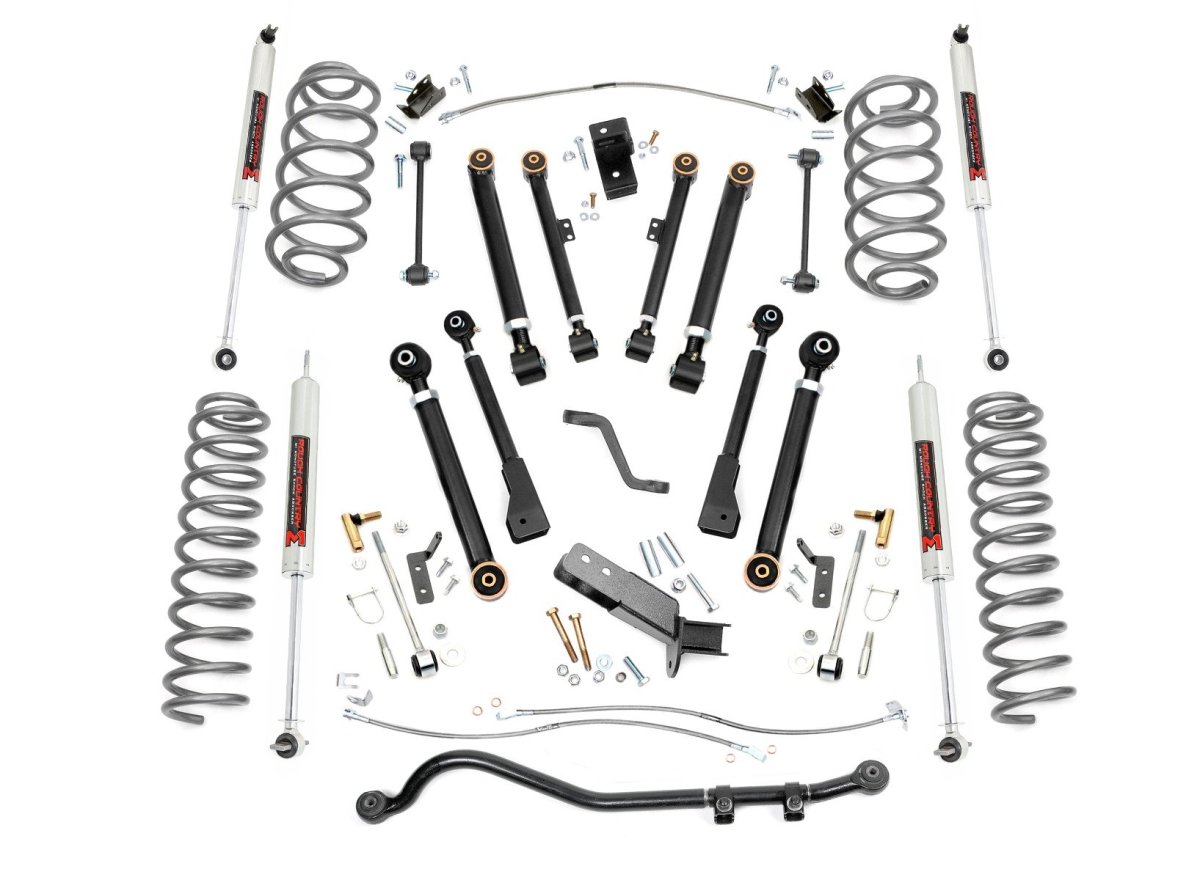 Jeep Wrangler Unlimited Suspension Lift Kit - Front + Rear - Rough Country - 4 Inch X-Series - '04-'06